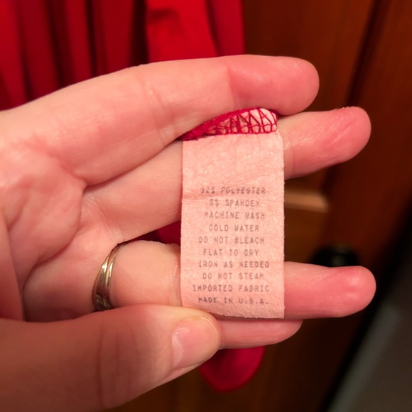 Faux wrap stretchy red dress- Christmas party, work, date night - Picture 6 of 6